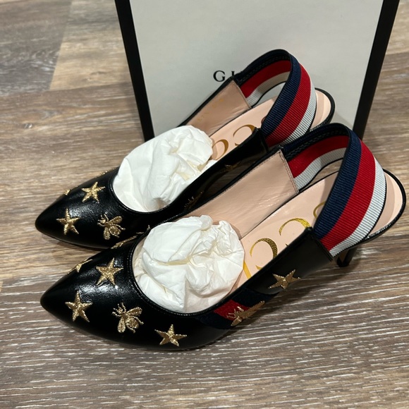 Gucci leather sling back heels, authentic - Picture 3 of 10